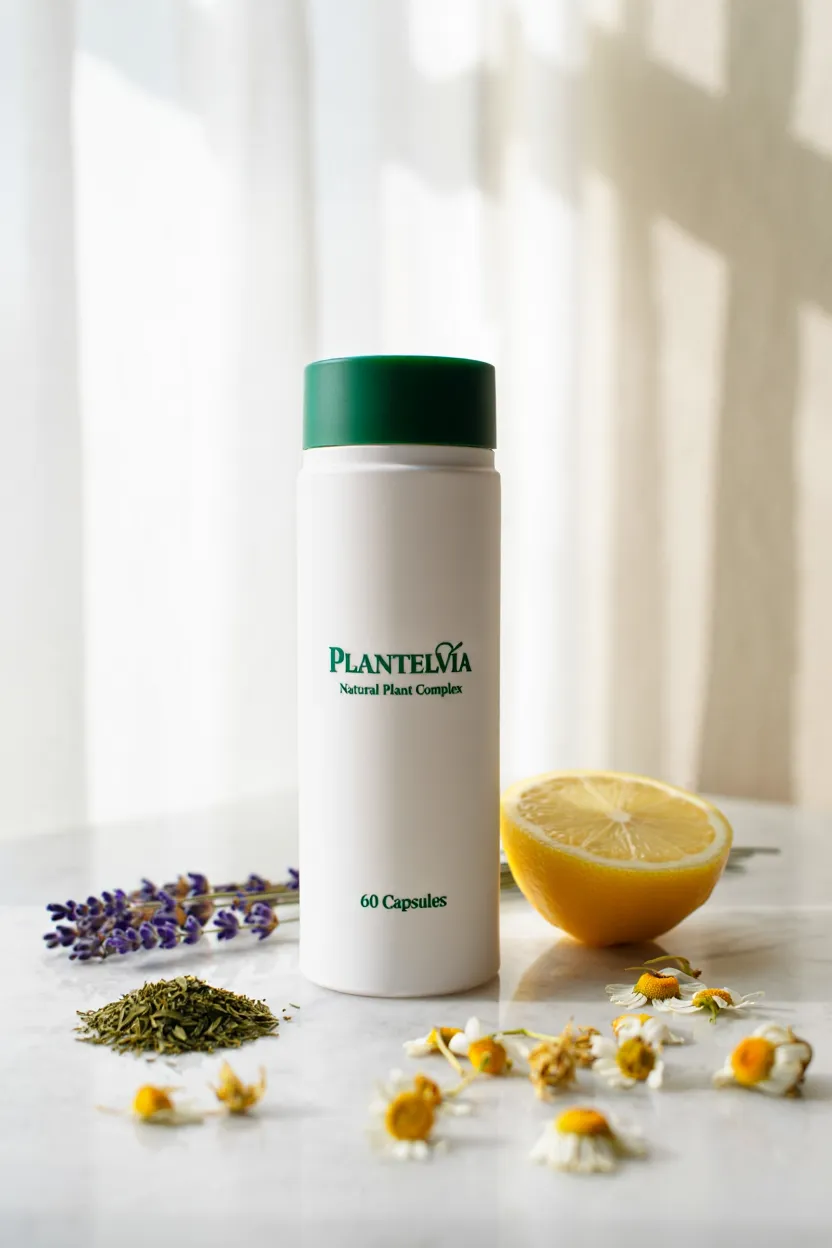 Plantelvia natural plant complex supplement bottle with botanical ingredients